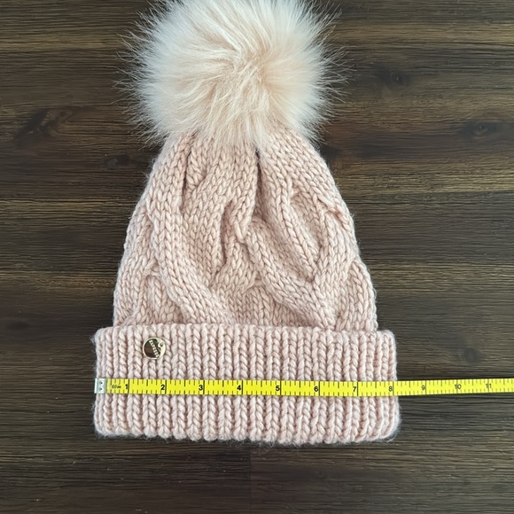 Express Pale Pink Knit Winter Beanie with Pom Pom - Picture 9 of 10